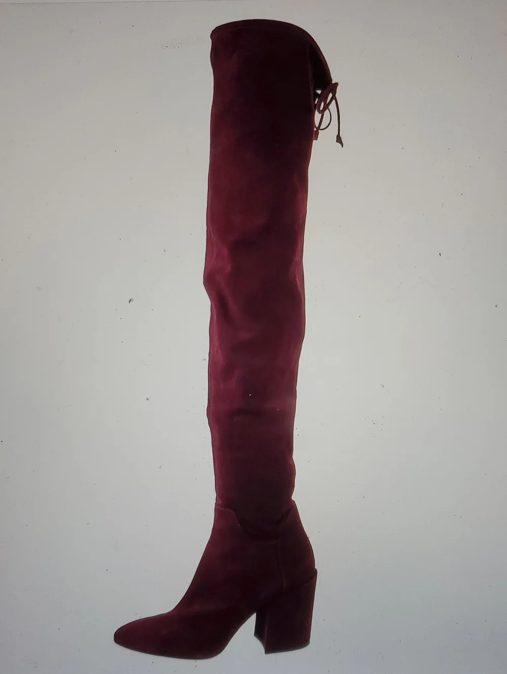 Aquatalia Burgundy Over-the-Knee Block Heel Boots; Size US 8,5